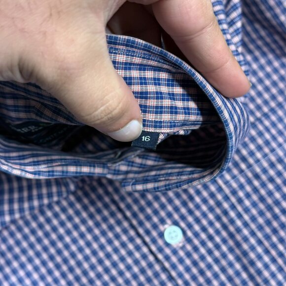 Spier & Mackay Dress Shirt Purple Check Long Sleeve Button Down Cotton 16 Large - Picture 8 of 12